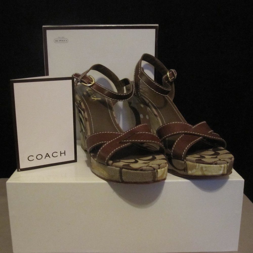 Coach Alina Patchwork Wedge 8.5